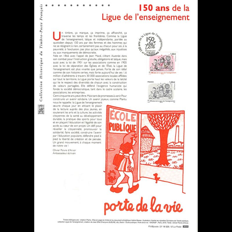 Document officiel 2016 - 150 ans de la ligue de l'enseignement
