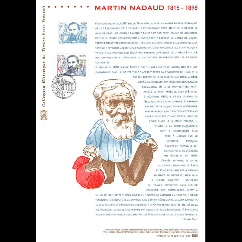 Document officiel 2015 - Martin NADAUD, homme politique Français