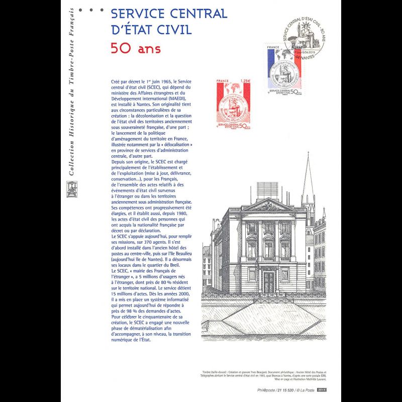 Document officiel 2015 - 50 ans service central d'état civil
