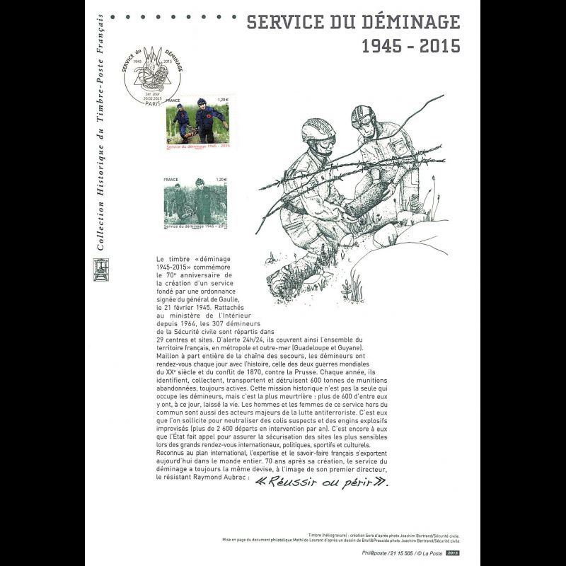 Document officiel 2015 - Service du déminage