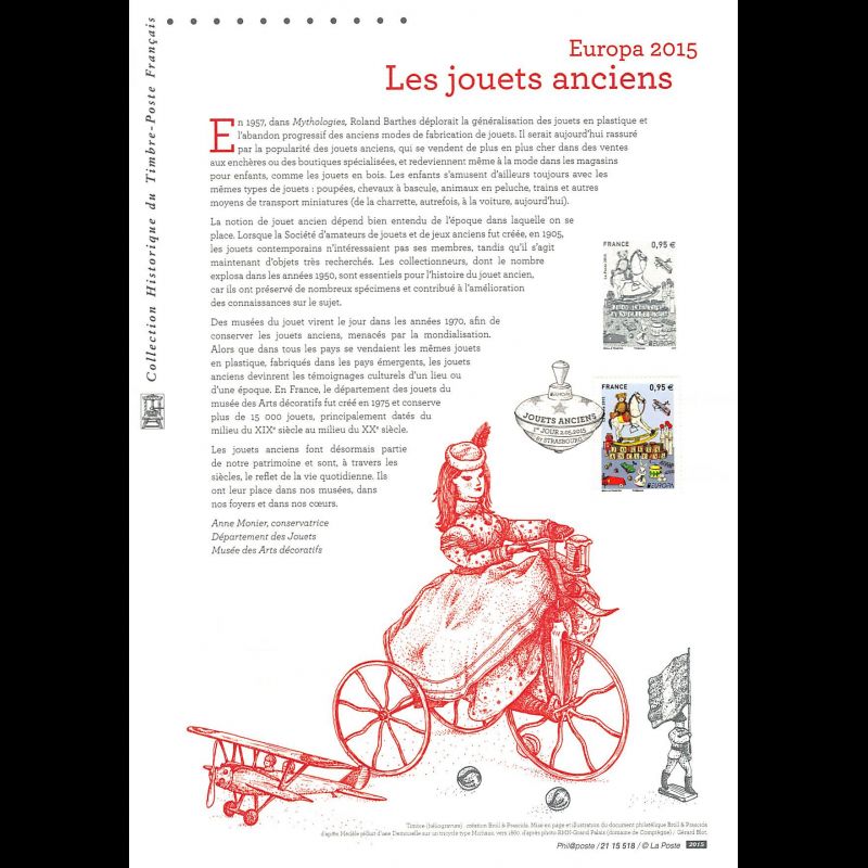 Document officiel 2015 - Europa 2015 - Les jouets anciens