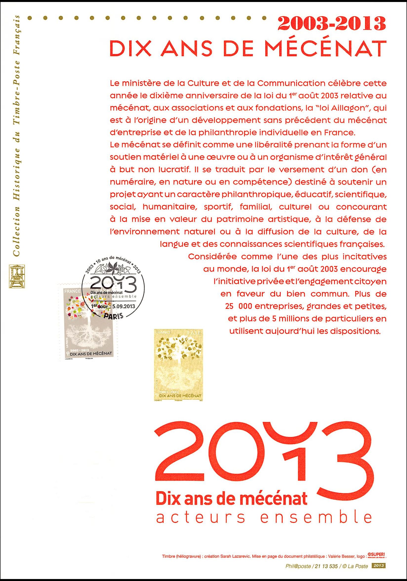 Document officiel 2013 - 10 ans de mécénat