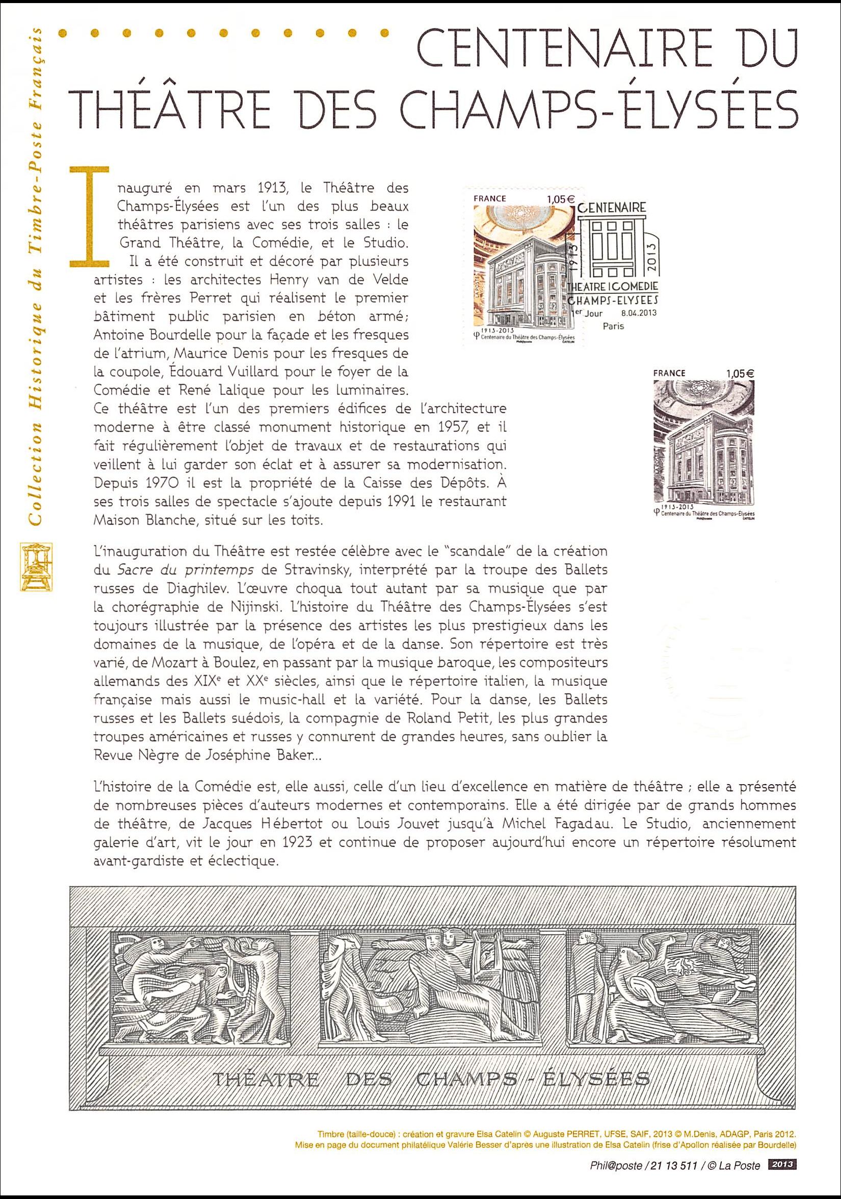 Document officiel 2013 - Centenaire du théâtre des champs-élysées