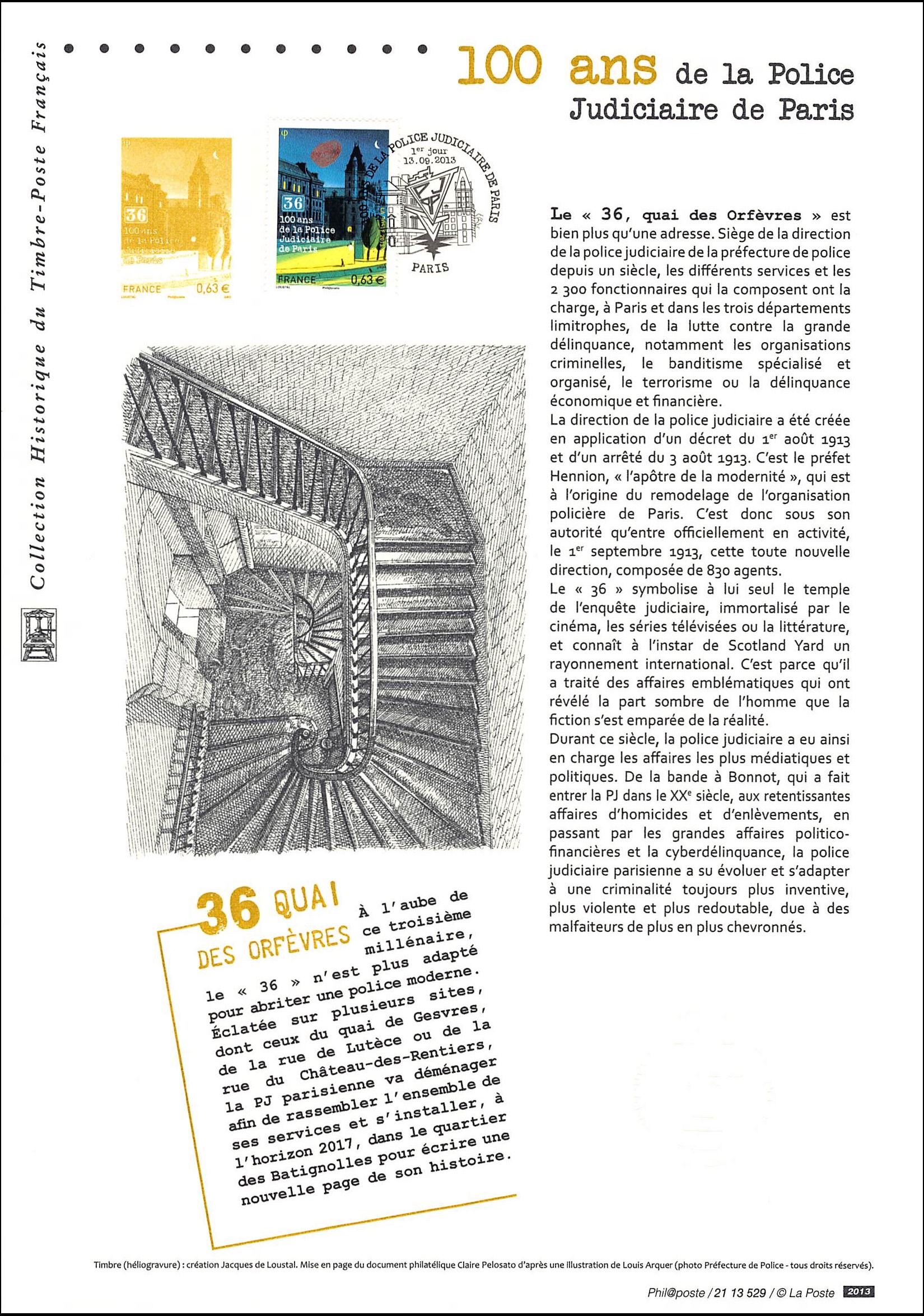 Document officiel 2013 - 100 ans de la police judiciaire de Paris