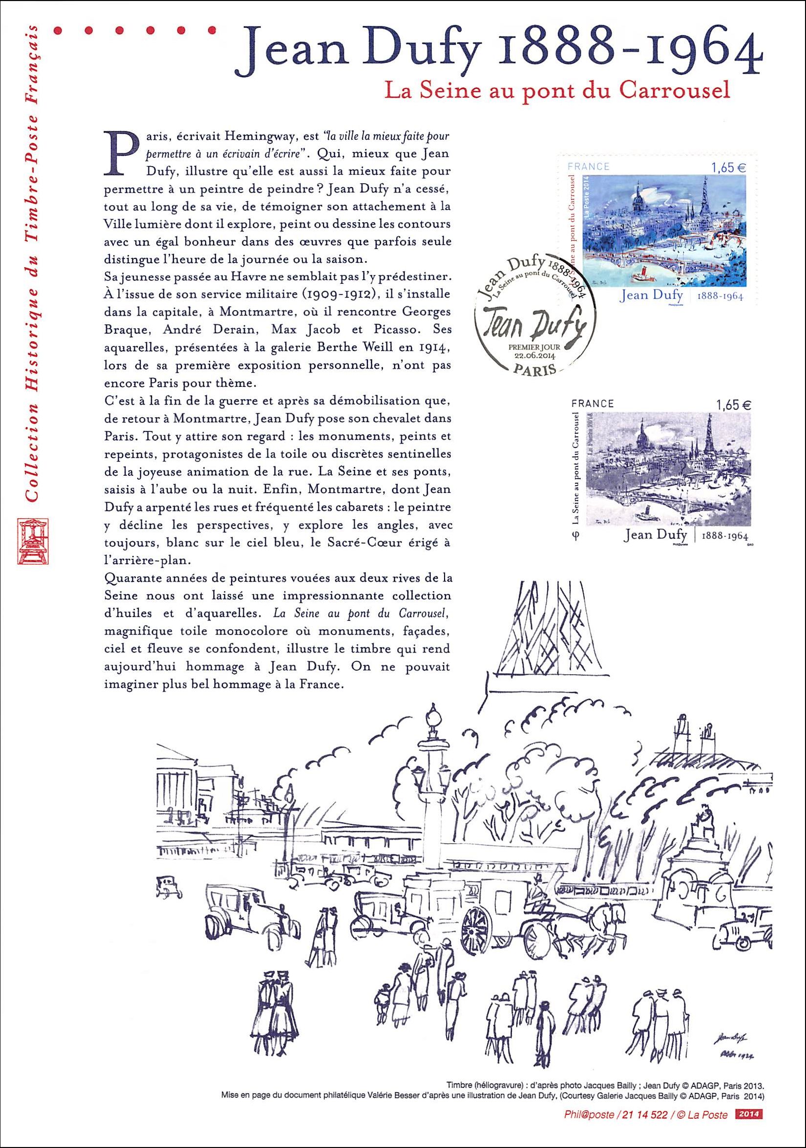 Document officiel 2014 - Tableau Jean Dufy - La Seine au pont du Carrousel