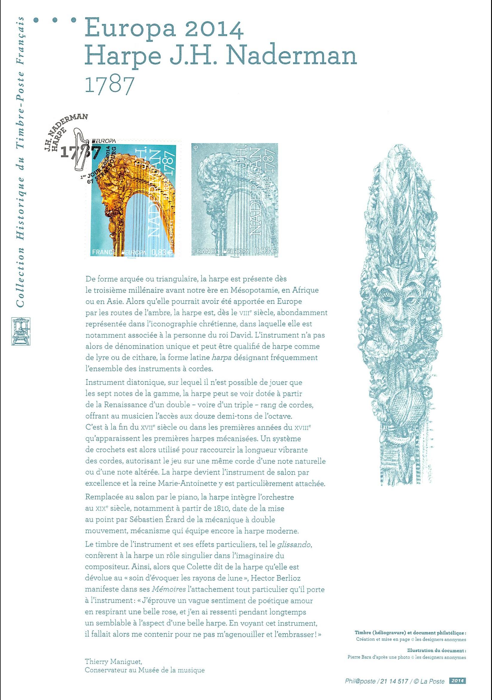 Document officiel 2014 - Europa 2014. Harpe J.H. Naderman