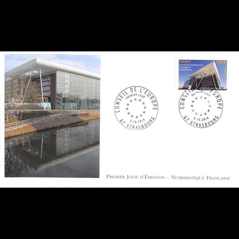FDC LNF - Conseil de l'Europe, Bâtiment l'Agora, oblit 3/10/14 Strasbourg