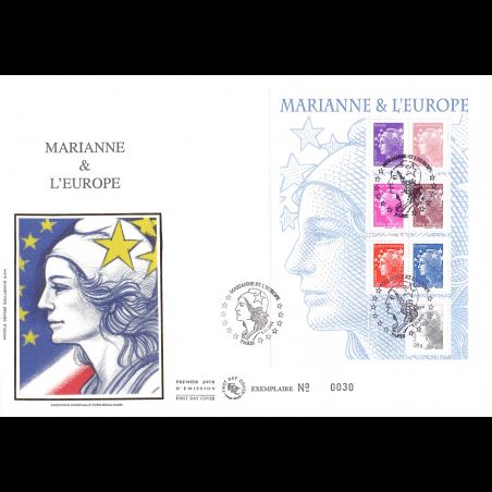 FDC GF soie - Bloc Marianne et l'europe, TVP 2011, 3/11/2011 Paris