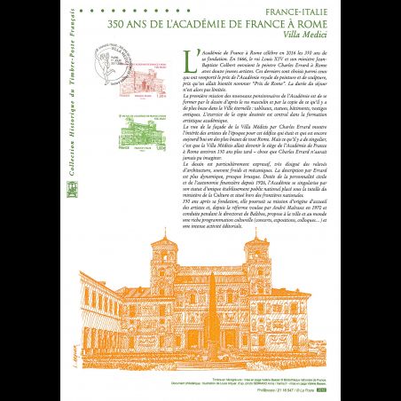 Document officiel 2016 - 350 ans de l'académie de France à Rome