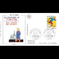 FDC soie - Tintin, fête du...