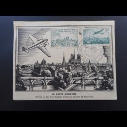Carte maximum - Aviation n° PA 8 - oblit 15/10/1943 Paris - RARE