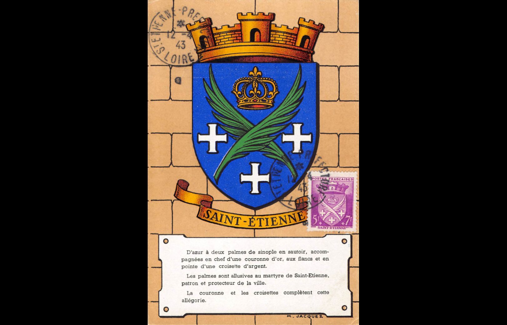 Carte maximum - n° 564 Armoiries de Saint-Etienne