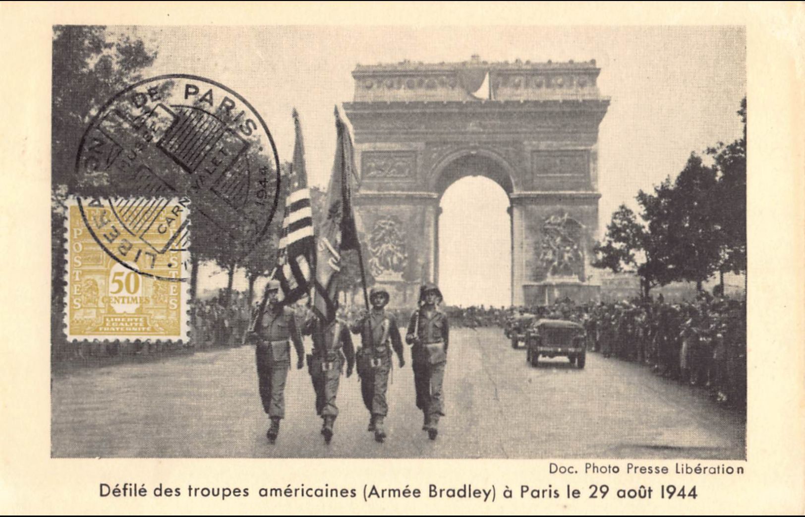 Carte maximum - n° 623 Arc de Triomphe de l'étoile à Paris