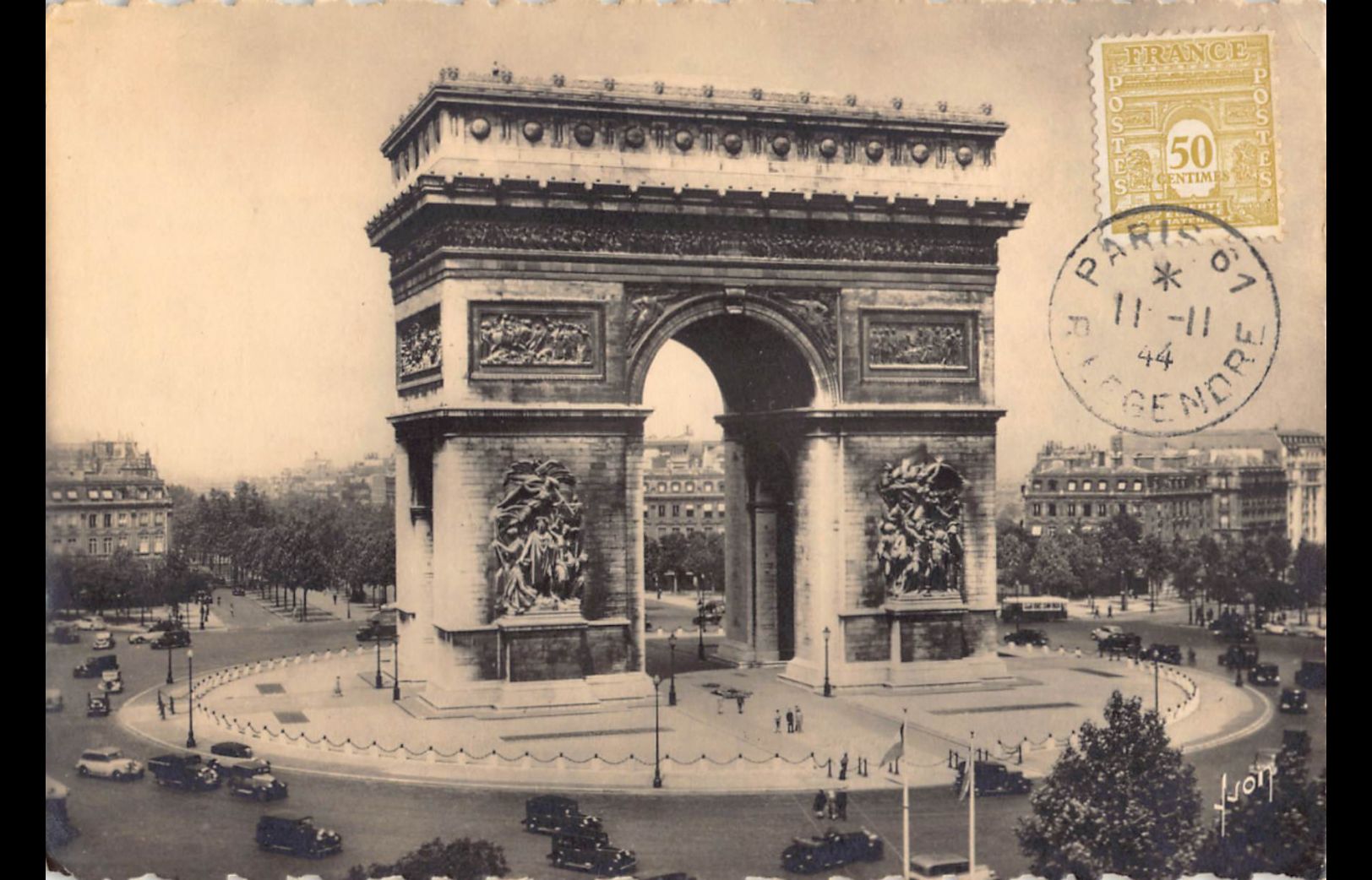 Carte maximum v2 - n° 623 Arc de Triomphe de l'étoile à Paris
