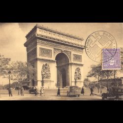 Carte maximum - n° 626 Arc de Triomphe de l'étoile à Paris