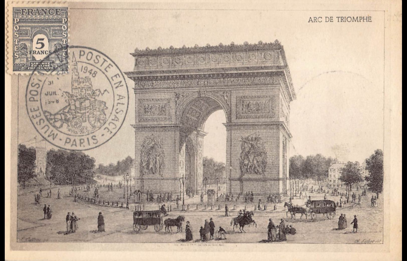 Carte maximum - n° 628 Arc de Triomphe de l'étoile à Paris