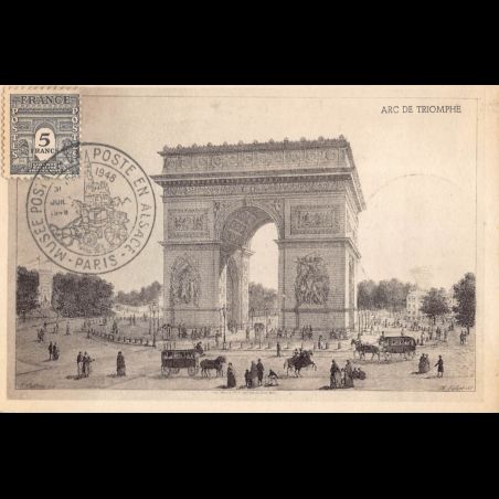 Carte maximum - n° 628 Arc de Triomphe de l'étoile à Paris