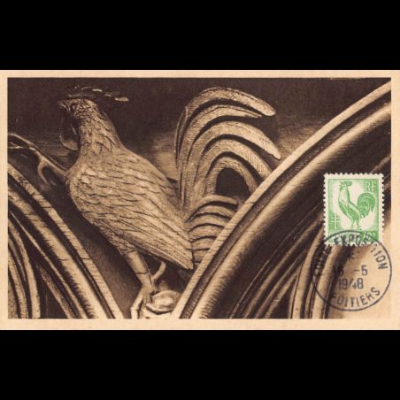 Carte maximum - n° 630 Coq d'Alger 10 c.