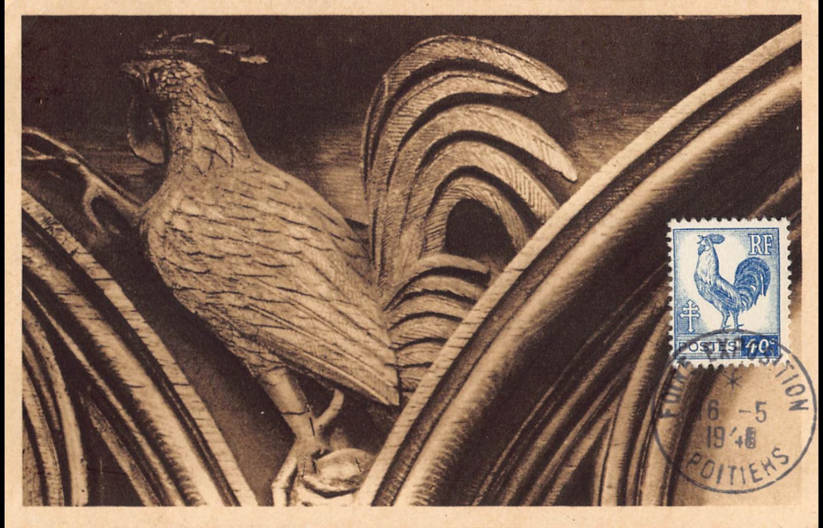Carte maximum v2 - n° 632 Coq d'Alger 40 c.