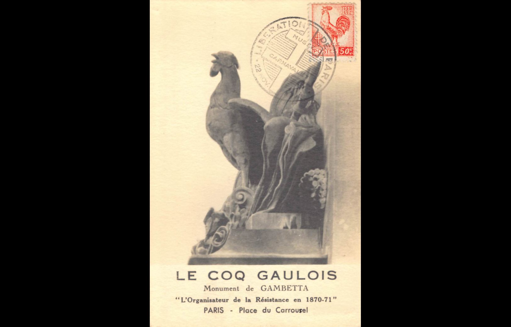 Carte maximum v2 - n° 633 Coq d'Alger 50 c.