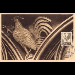 Carte maximum - n° 647 Coq d'Alger 15 F.