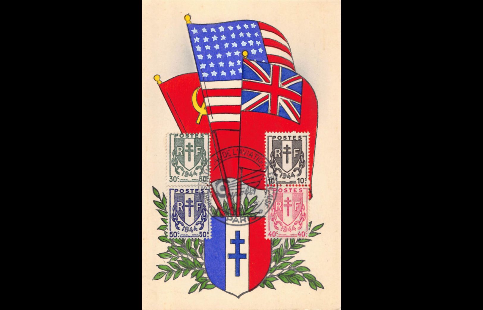 Carte maximum - n° 670/3 Libération - Expo la France d'outre-mer dans la guerre