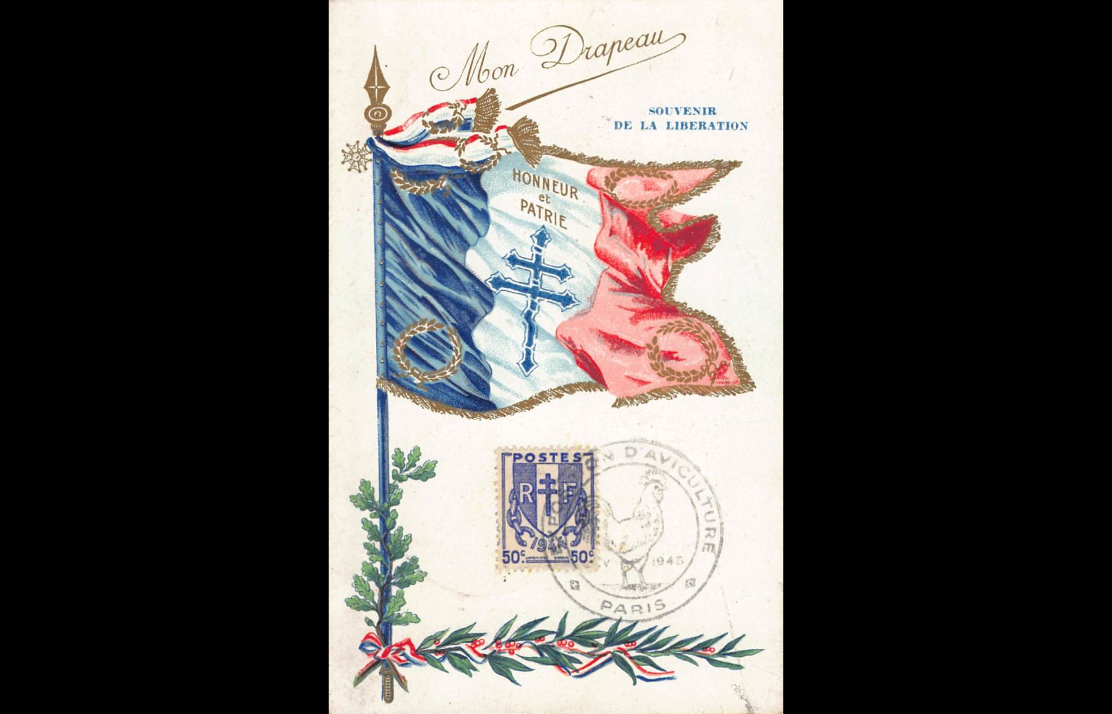 Carte maximum - n° 673 Libération. 79e exposition d'Aviculture