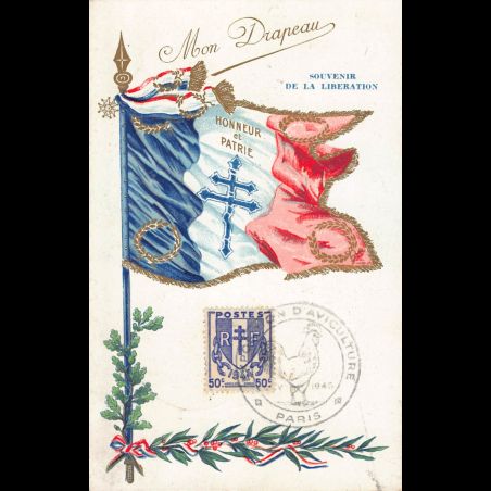 Carte maximum - n° 673 Libération. 79e exposition d'Aviculture