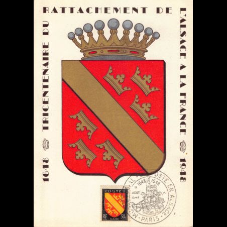 Carte maximum - n° 756 - Armoiries de l'Alsace