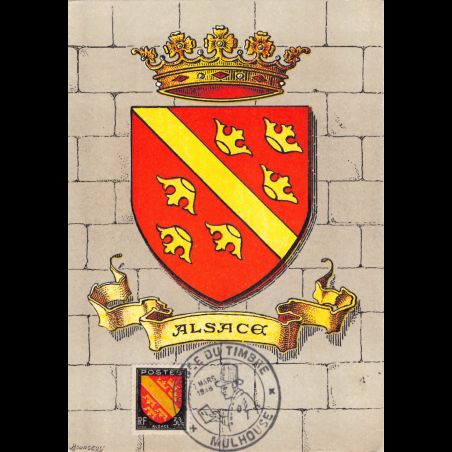 Carte maximum v2 - n° 756 - Armoiries de l'Alsace