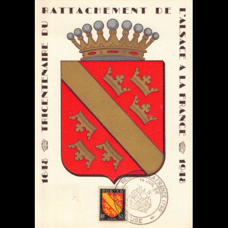 Carte maximum v4 - n° 756 - Armoiries de l'Alsace