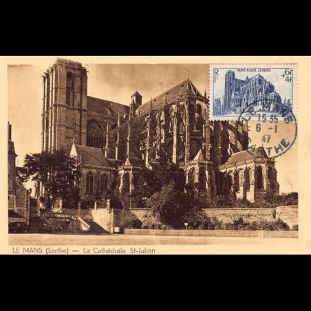 Carte maximum - n° 775 - Cathédrale Saint-Julien du Mans