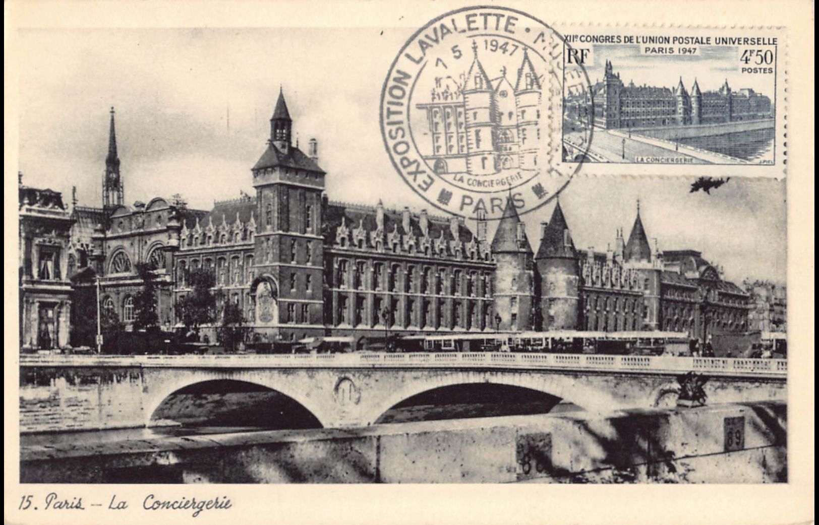 Carte maximum - n° 781 - Congrès de l'union postale universelle - La conciergerie à Paris