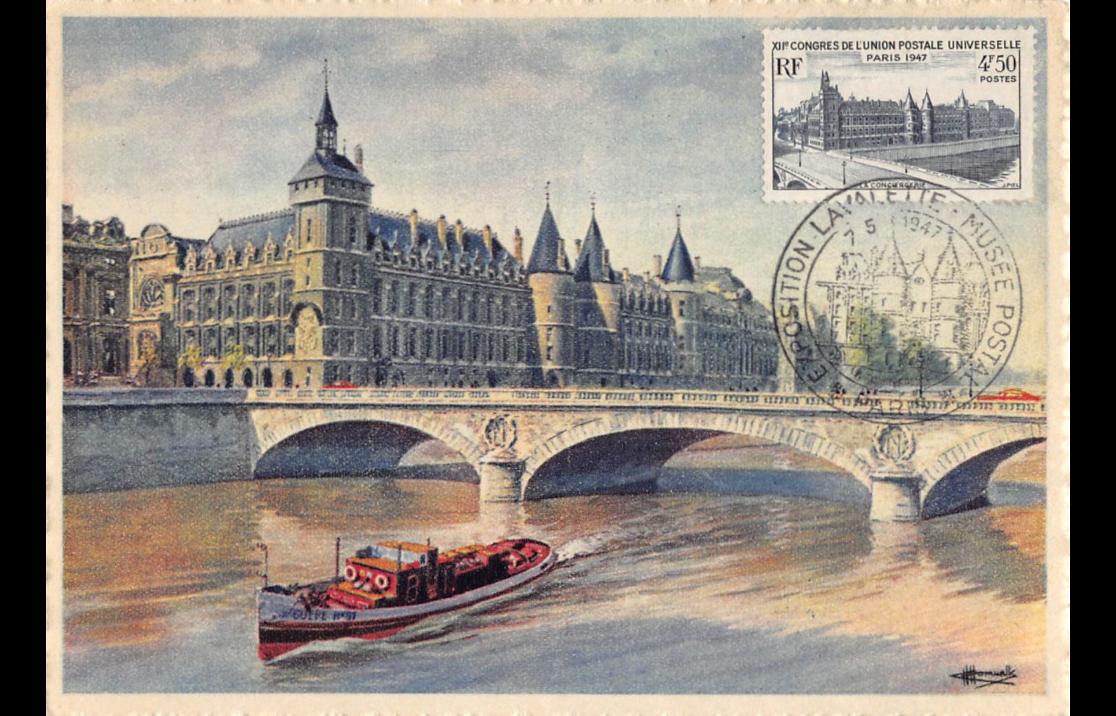 Carte maximum v4 - n° 781 - Congrès de l'union postale universelle - La conciergerie à Paris