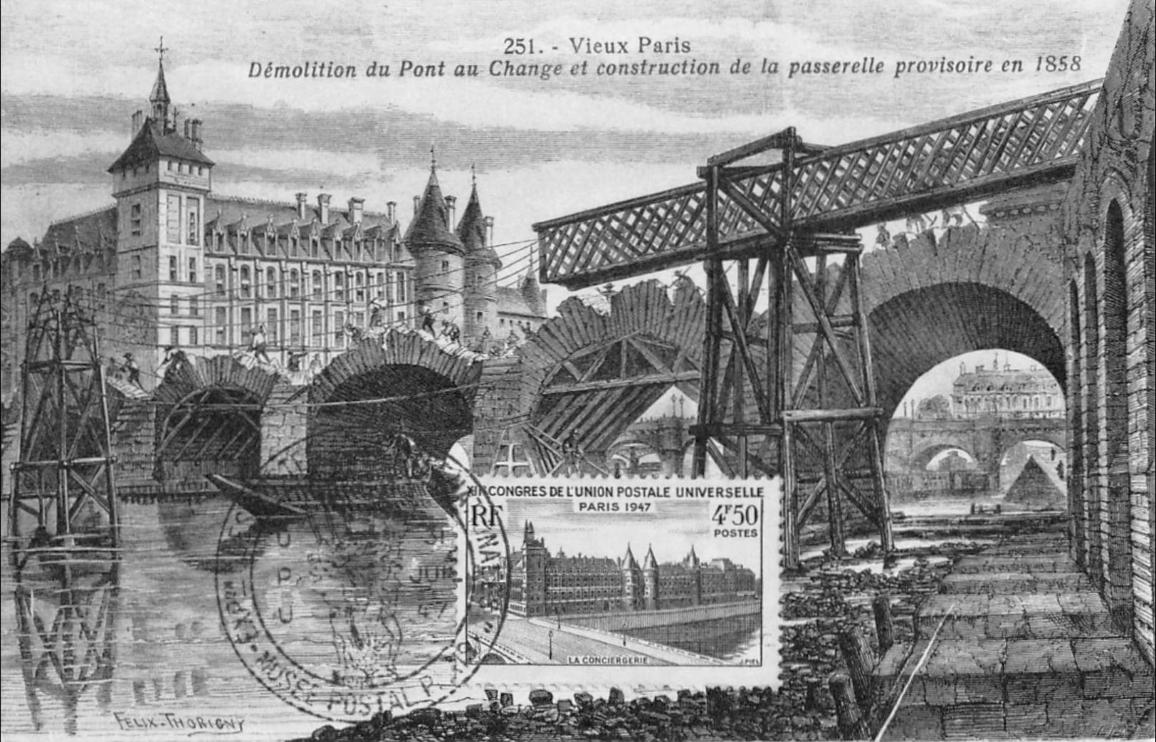 Carte maximum v6 - n° 781 - Congrès de l'union postale universelle - La conciergerie à Paris