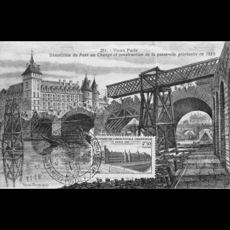 Carte maximum v6 - n° 781 - Congrès de l'union postale universelle - La conciergerie à Paris
