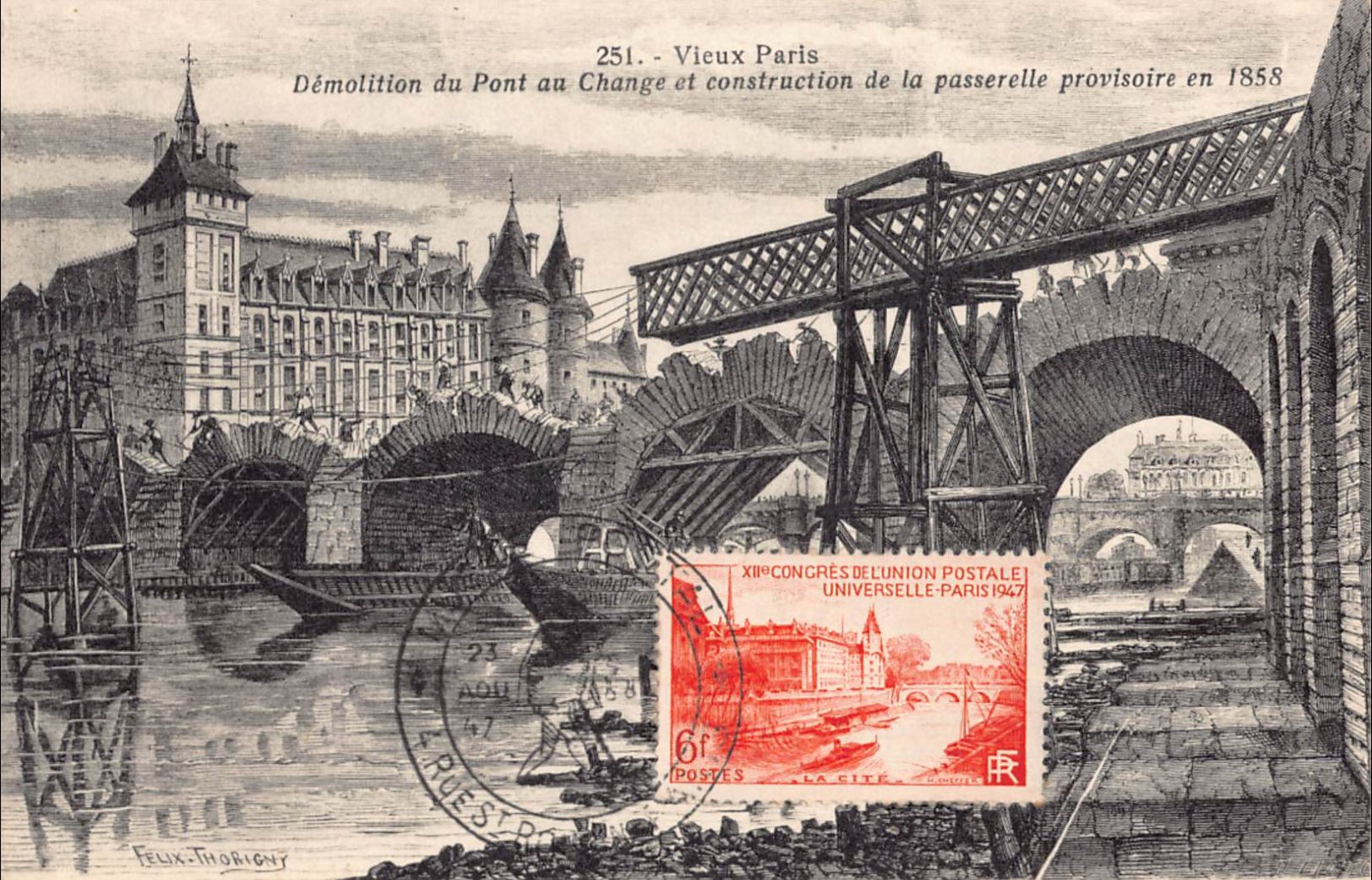 Carte maximum - n° 782 - Congrès de l'union postale universelle - La cité à Paris