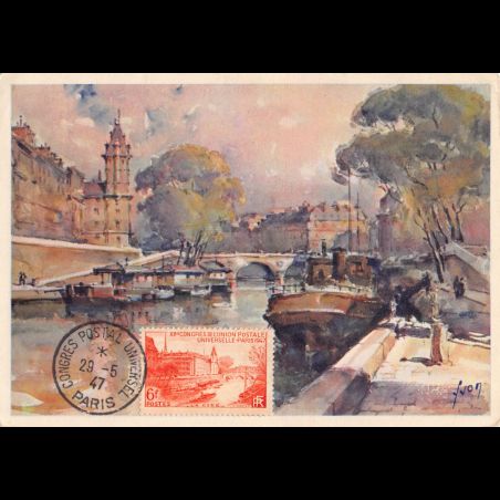 Carte maximum v3 - n° 782 - Congrès de l'union postale universelle - La cité à Paris
