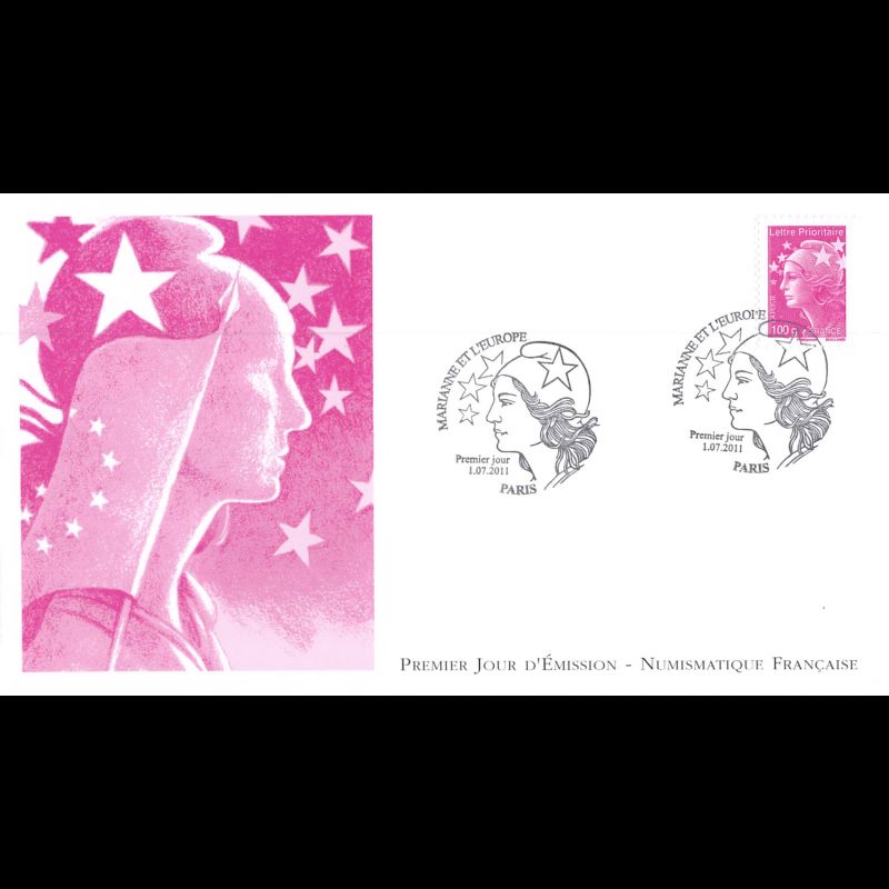 FDC LNF - Marianne et l'europe (4570), oblit 1/7/11 Paris