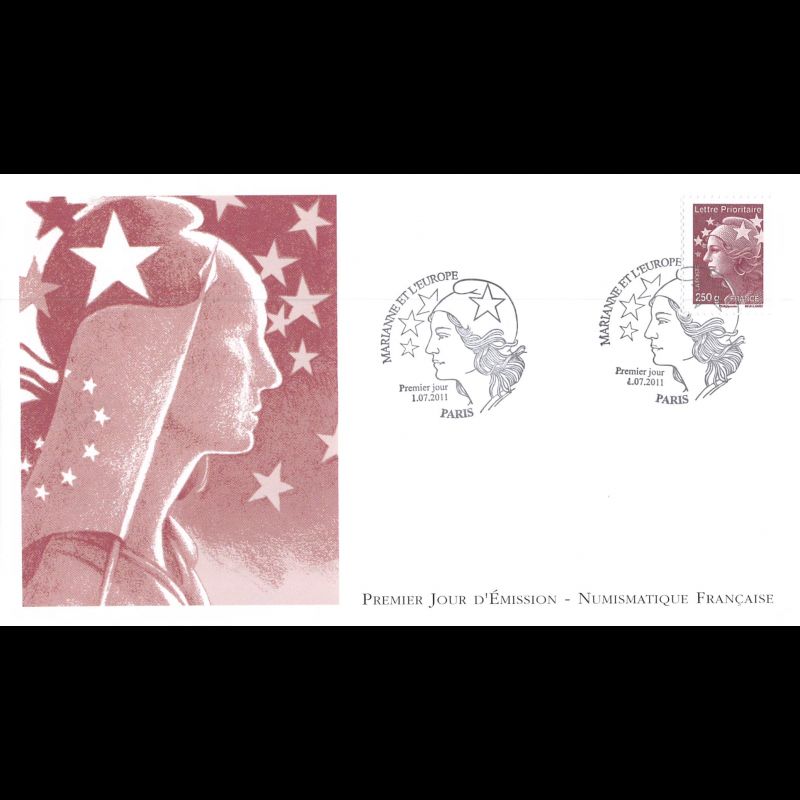 FDC LNF - Marianne et l'europe (4571), oblit 1/7/11 Paris