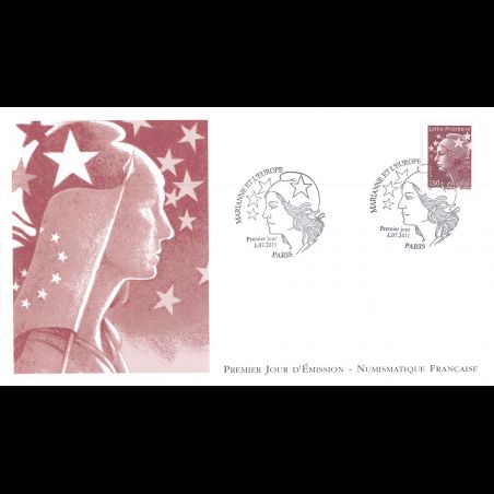 FDC LNF - Marianne et l'europe (4571), oblit 1/7/11 Paris