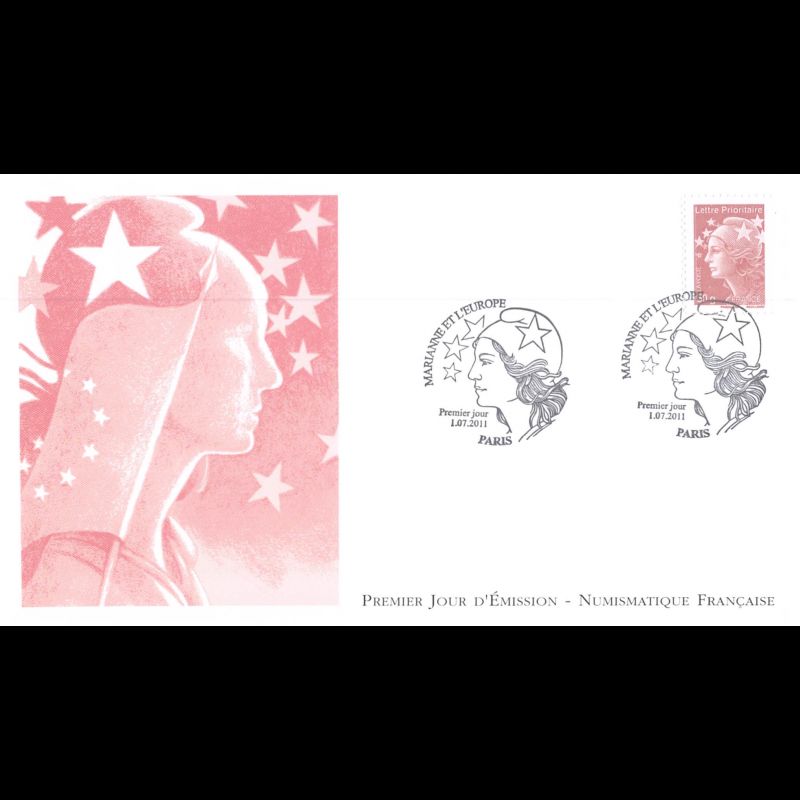 FDC LNF - Marianne et l'europe (4569), oblit 1/7/11 Paris