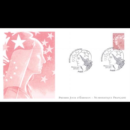 FDC LNF - Marianne et l'europe (4569), oblit 1/7/11 Paris
