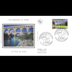 FDC soie - Le Pont du Gard...