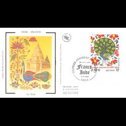 FDC soie - France Inde,...