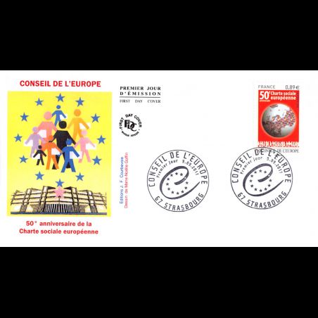FDC - 50e anniversaire charte sociale européenne, oblit 9/9/2011 Strasbourg