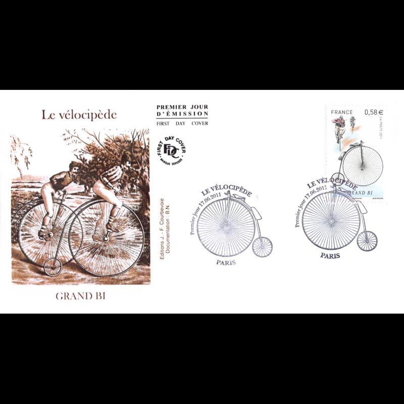 FDC - Le vélocipède, grand bi, oblit 17/6/2011 Paris
