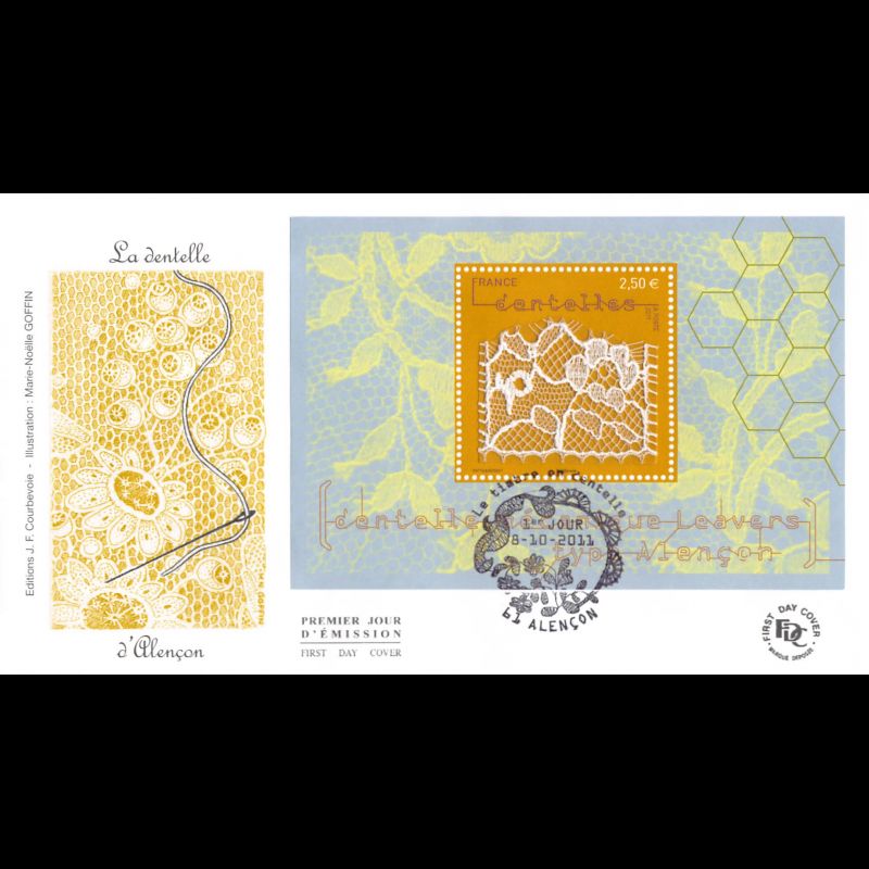 FDC - La dentelle d'Alençon, oblit 8/10/11 Alençon
