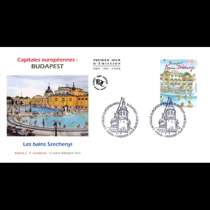FDC - Budapest, bains Szechenyi - oblit 25/3/2011 Paris
