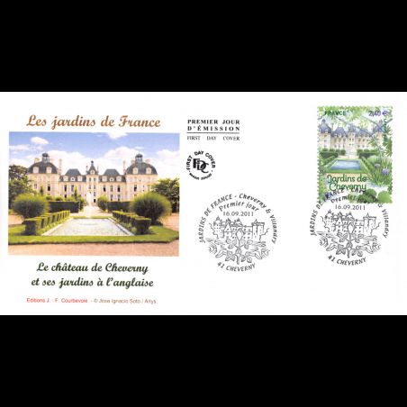 FDC - Les jardins de Cheverny, oblit 16/9/11